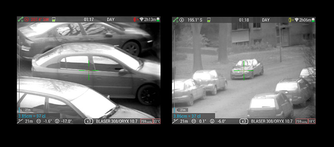Cars captured on thermal imaging