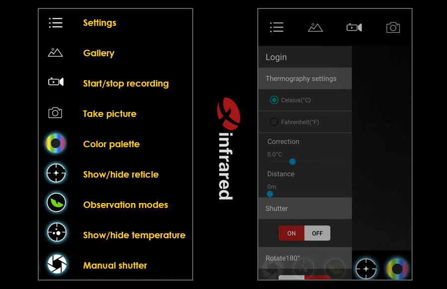 Xinfrared app functionality