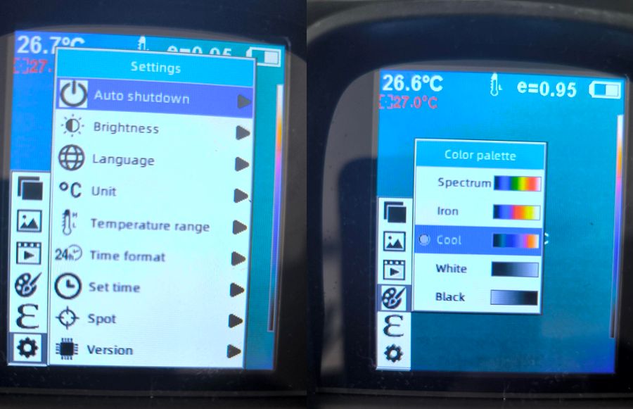 KTI-W01 Settings Menu