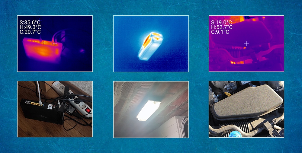 Various thermal imaging shots taken with the CEM T-20